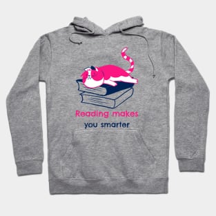 reading makes you smarter- cute lazy cat Hoodie